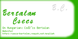 bertalan csecs business card